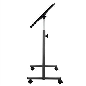 Comodino Multifunzionale Regolabile in MDF/Ferro Grigio Argento con 4 Ruote e Freno per Letti - Product Image 2