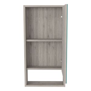 Armadietto per medicinali con finitura grigio chiaro e un ripiano esterno, collezione Irvine, scaffali da bagno - Product Image 6