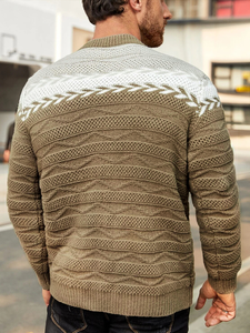 เสื้อพูลโอเวอร์ผู้ชายแขนยาวสีสันสดใสสไตล์ลำลองสำหรับฤดูใบไม้ร่วงและฤดูหนาว ขายดีประจำปี 2023 - Product Image 3