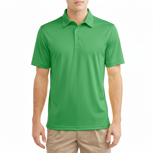 Men's Solid Pattern Knitted Formal for <b>Shirts</b> with <b>Half</b> Sleeve Regular Length Embroidered Technics Quick Dry Feature - Product Image 1