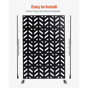 Schermo per la privacy da esterno 119,4 cm L x 182,9 cm H, divisorio autoportante a 5 pannelli, schermo decorativo da giardino in metallo tagliato al laser - Product Image 5