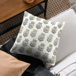 Housse de coussin personnalisée à motifs floraux pour hôtel ou décoration intérieure, housse de coussin en coton pur imprimé en provenance d'Inde - Product Image 4