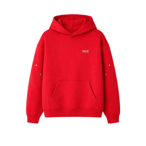 Sudaderas con Detalles Metálicos para Hombre, Sudadera Holgada de Algodón y Felpa, Estilo Urbano, Sudadera con Capucha de Corte Holgado, Sudaderas con Logotipo Personalizado, Suministro al por Mayor - Product Image 2