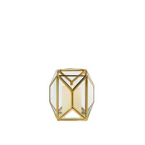 Lanterne en verre et métal doré miniature personnalisée pour porte-bougie, faite à la main, durable, décoration d'éclairage au sol pour la maison et l'extérieur - Product Image 1