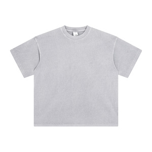 Wholesale Custom <b>Y2K</b> Streetwear Oversized 100% Cotton Knitted T-<b>Shirt</b> Acid Wash 250 Gsm Heavyweight Breathable High Quality - Product Image 3