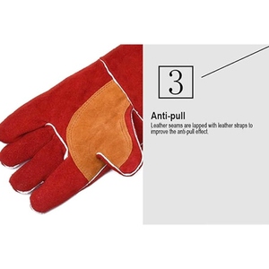 Gants de soudage en cuir de vachette pleine fleur, renforcés, résistants à l'abrasion, gants de protection individuelle, prix avantageux - Product Image 5