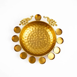 Premium Quality Metal Urli Bowl Antique Finish Floating Flower Diya Bowl for <b>Home</b> <b>Temple</b> Decor - Product Image 1