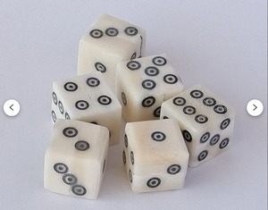 Natural Resin Playing <b>Dice</b> <b>Set</b> White Dot Game Cubes Molded Tabletop RPG Board Game Pieces - Product Image 4