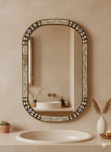 Premium Rectangular Bone Inlay <b>Mirror</b> <b>Frame</b> Handmade Decorative Wall Hanging <b>Mirror</b> For Elegant Home Interiors - Product Image 1
