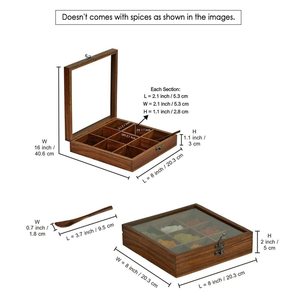 Molinillo de especias de madera, organizador de cocina Masala Dabba, contenedor de condimentos, duradero, ecológico, apto para lavavajillas - Product Image 3