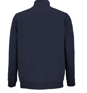 <b>Men's</b> <b>Navy</b> Blue Zip-Up <b>Fleece</b> Sweatshirt Regular Fit Stand Collar Casual Autumn Wear - Product Image 4