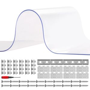 Cortina de tiras de PVC transparente, 96 de altura x 48 de ancho x 0.08 de grosor, 8 unidades, para pared lisa, para congeladores y refrigeradores, cortinas y cenefas - Product Image 4