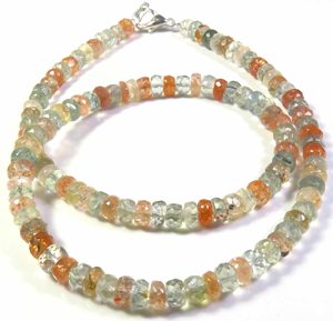Collier de pierres précieuses facettées en pierre de soleil africaine naturelle de haute qualité, orange, 5,5-6 mm, forme Rondelle, percées au centre, 16 pouces - Product Image 5