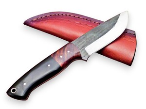 Couteau EDC à lame fixe personnalisé Nordic Forge, manche en bois de rose et micarta, étui en cuir, couteau en acier plein fil à personnaliser (OEM) - Product Image 2