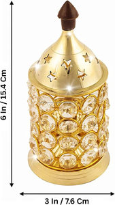 Lámpara de aceite artesanal chapada Akhand Diya, decoración religiosa para el hogar, artículo de regalo espiritual - Product Image 2