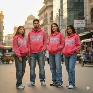 Sweat-shirts à capuche unisexes surdimensionnés et déchirés avec fermeture éclair, personnalisables avec logo sérigraphié et strass, en matériaux de qualité supérieure à prix abordables - Product Image 2