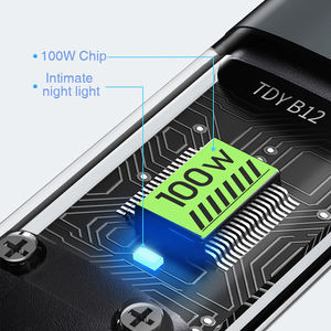 كابل شحن سريع USB-C مجدول بغلاف نايلون بطول 1.2 متر مع شاشة LED، شاحن <span class=keywords><strong>3</strong></span> في 1 بقوة 100 واط لهواتف ون بلس وأجهزة الكمبيوتر - Product Image 2