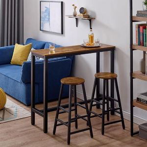 Table console rustique avec design rectangulaire de hauteur de bar, table de canapé vintage pour salon, espace étroit et mobilier de café - Product Image 5