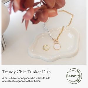 Plateau à bijoux en céramique pour femme, support de bagues, style nuage décoratif, pour la maison ou la chambre - Product Image 6