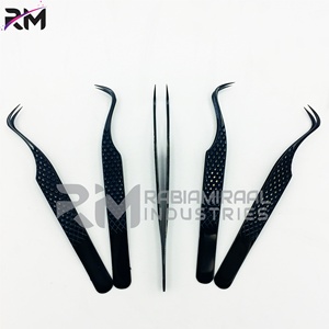 Pince à épiler pour extensions de cils RMI Black Plasma Diamond Grip, en acier inoxydable japonais, étiquette privée, logo personnalisé - Product Image 6
