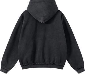 Heavyweight Distressed Vintage Acid Wash Oversized Streetwear Pullover Hooded <b>Sweatshirt</b> 100% Cotton Anti-Wrinkle 3D <b>Embroidery</b> - Product Image 6