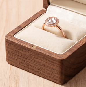 Bague de fiançailles solitaire en or massif 10K 14K 18K avec diamant de laboratoire taille rose, style halo, couleur DEF, clarté VS VVS, certifiée IGI - Product Image 4