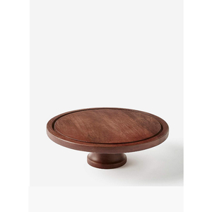Wholesale Round Acacia Wood Cake Stand Dessert Display Eco-Friendly Farmhouse Style Wooden <b>Kitchen</b> Wedding Birthday Party - Product Image 1