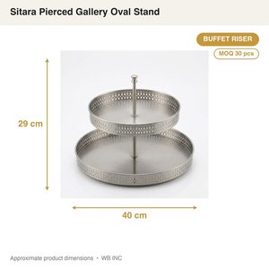 Soporte Ovalado de Acero Inoxidable SS304 de 40 cm, Acabado Satinado, para Buffet, Decoración de Mesa para Fiestas y Eventos - Product Image 3