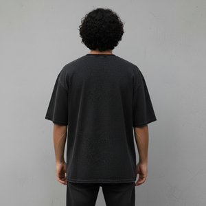 OEM/ODM Custom Black Oversized <b>Hip</b> Hop T-Shirt Men Drop Shoulder Heavyweight 100% Cotton Worsted Solid Color man t-shirt - Product Image 2