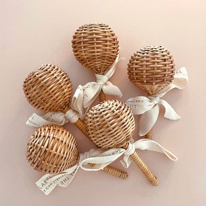 Natural Hand Woven <b>Small</b> Rattan Baby Rattle Toys OEM Custom logo Accepted Infant Toy <b>Bell</b> Shake Rattles - Product Image 5