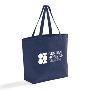 Sac fourre-tout pour courses 100% coton |   Grand sac de courses réutilisable à soufflet de fond et bandoulière |   Logo personnalisé, promotion écologique - Product Image 5