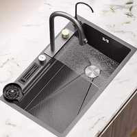 Robinet de cuisine intelligent en acier inoxydable pour évier, eau chaude et froide, avec douchette extractible