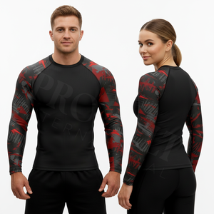 Camiseta de Compresión de Manga Larga con Cuello Redondo, Transpirable y de Secado Rápido para BJJ Jiu Jitsu No GI, Diseño Personalizado, Rash Guard - Product Image 3
