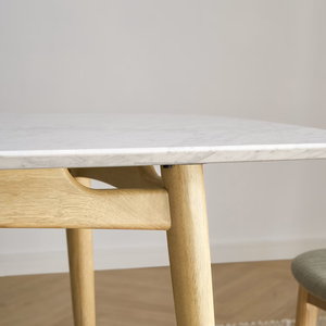 Juego de Comedor Escandinavo Moderno de 6 Piezas, Mesa de Madera, Sillas con Respaldo Sólido, Muebles Duraderos para el Hogar - Product Image 4