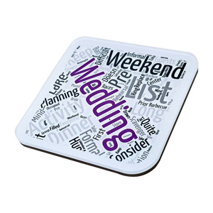 Imán Acrílico Cuadrado Morado con Palabra 'Wedding' para Refrigerador, Adhesivo Decorativo para Boda - Product Image 2