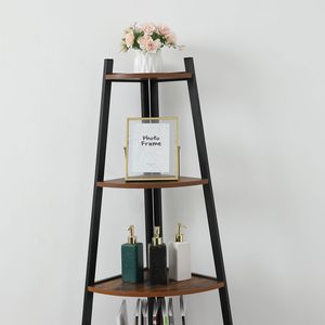 Scaffale Angolare Industriale a 5 Ripiani Effetto Legno per Esposizione e Supporto per Piante/Fiori - Product Image 6