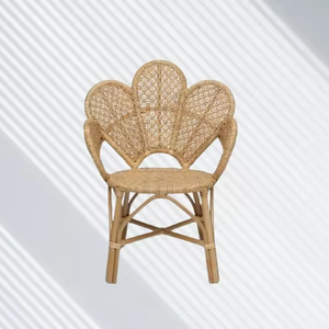 Fauteuil modulaire moderne en rotin touffeté ROSE avec pieds en bois - Chaise de loisirs durable pour chambre, salle à manger, salon et centre commercial - Product Image 4