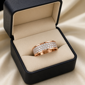SHRAMAN DIAMOND Custom 10K Solid Gold Rhodium Plated Lab Grown Eternity Band Luxury Fine <b>Couples</b> <b>Rings</b> <b>Wedding</b> Engagement Party - Product Image 4