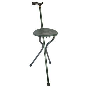 Antique Brown Leather Professional Custom High Quality Stainless Steel Folding <b>Seat</b> Stick <b>Walking</b> and Hunting Leather <b>Seat</b> - Product Image 4