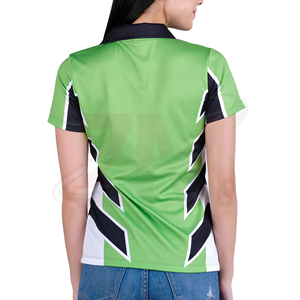 Polo à manches courtes color block vert, noir et blanc, en tissu tricoté décontracté, séchage rapide, style sportif, 100 % coton - Product Image 2
