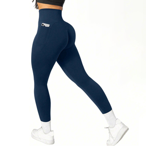 Pantalones de Yoga de Cintura Alta para Mujer, Leggings Elásticos de Secado Rápido, Suaves como la Mantequilla, Diseño Sólido, Servicio OEM, Venta al Por Mayor - Product Image 1