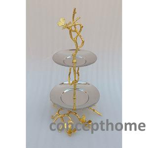 Soporte de pastel de metal de 2 niveles con diseño de mariposa, decoración de mesa para bodas, hogares, hoteles y restaurantes. - Product Image 5