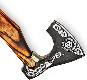 Hache Viking Ranger de haute qualité, fabriquée à la main, en acier au carbone, avec manche en bois et fourreau en cuir, tendance du moment - Product Image 3