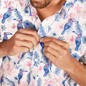 Chemises d'été pour hommes en flanelle hawaïenne, dernières tendances, logo/couleur personnalisés, respirantes, confortables, de haute qualité, anti-rides - Product Image 3