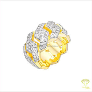 Anillo de Diamante Cultivado en Laboratorio, Plata 925, Anillo de Eslabones Múltiples para Hombre, Anillo de Banda de Eslabones, Anillo de Plata de Ley 925, Anillo de Lujo para Hombre, Anillo de Banda de Eslabones Audaz - Product Image 4