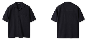 Chemise décontractée pour homme, légère, en maille gaufrée CVC, à manches courtes, col rabattu, avec poche, pour l'été - Product Image 3