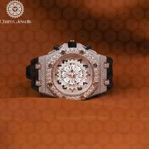 Reloj Mecánico para Hombre Charm Jewells, Caja de Acero Inoxidable, Correa de Silicona, Hebilla con Diamantes, Cronógrafo de Lujo, Esfera Analógica - Product Image 1