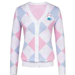 Suéter Argyle Jack and Jill para Niñas, Cárdigan con Botones y Cuello en V, Tejido Suave, Estilo Preppy, Ropa Escolar de Boutique Infantil - Product Image 1