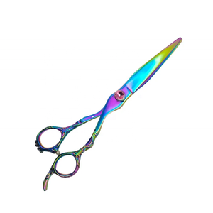 Ciseaux de coiffure fantaisie avec lames tranchantes durables Ciseaux de coiffure de salon à vis fantaisie avec repose-doigt fixe - Product Image 2