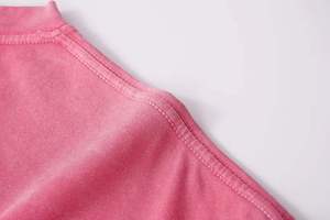 Men's Oversized <b>Pink</b> Solid Color Short Sleeve O-Neck Casual Knitted T-Shirt Regular Fit <b>Plain</b> Dyed Style - Product Image 5